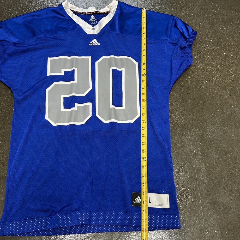 Adidas Scorch Football Jersey Mens Large Blue Mesh Practice Athletic‎ #20 - Picture 4 of 6